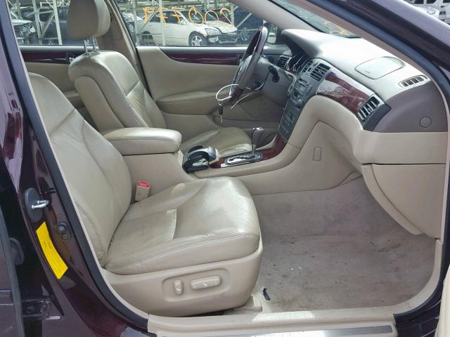 JTHBA30G545008624 - 2004 LEXUS ES 330 BURGUNDY photo 5