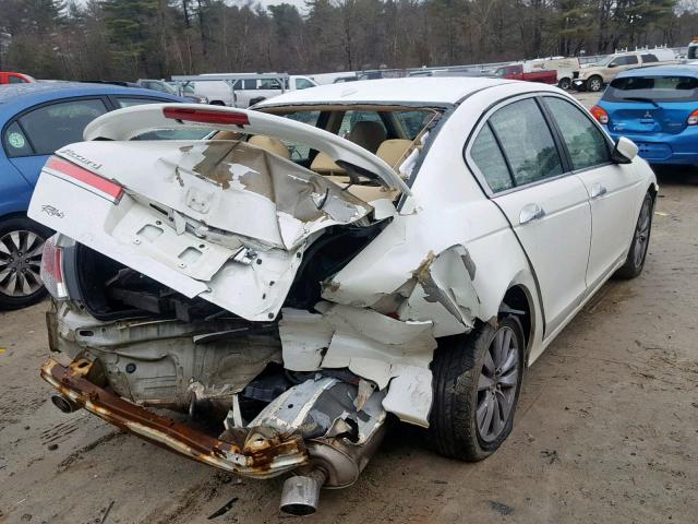 1HGCP3F86BA003605 - 2011 HONDA ACCORD EXL WHITE photo 4