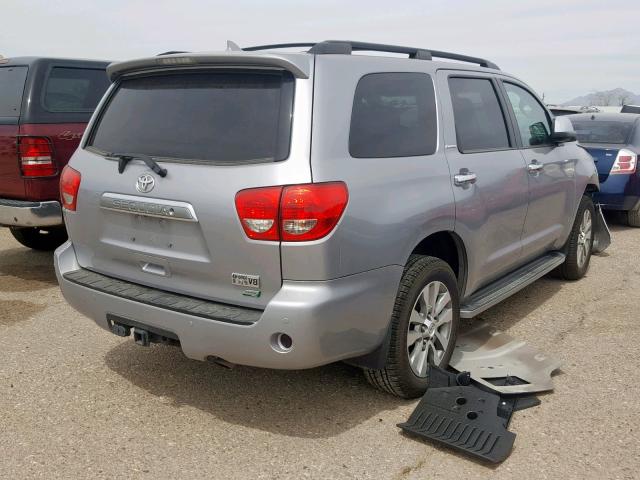 5TDJW5G17FS119491 - 2015 TOYOTA SEQUOIA LI SILVER photo 4