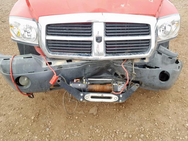 1D7HW42N25S309844 - 2005 DODGE DAKOTA SLT RED photo 9