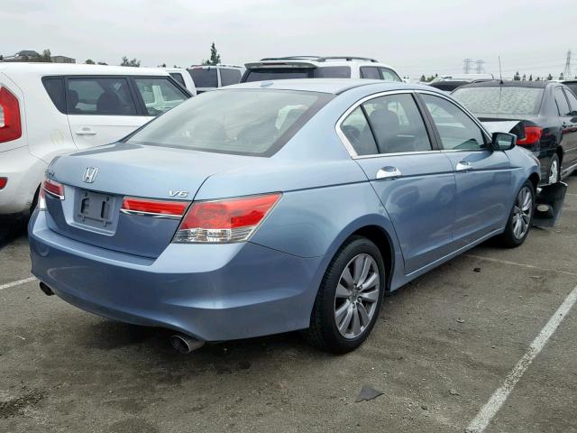 1HGCP3F83CA014630 - 2012 HONDA ACCORD EXL BLUE photo 4