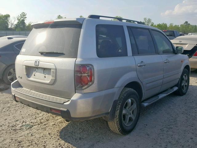 5FNYF28318B000758 - 2008 HONDA PILOT SE SILVER photo 4