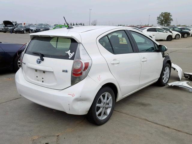 JTDKDTB33D1036822 - 2013 TOYOTA PRIUS C WHITE photo 4