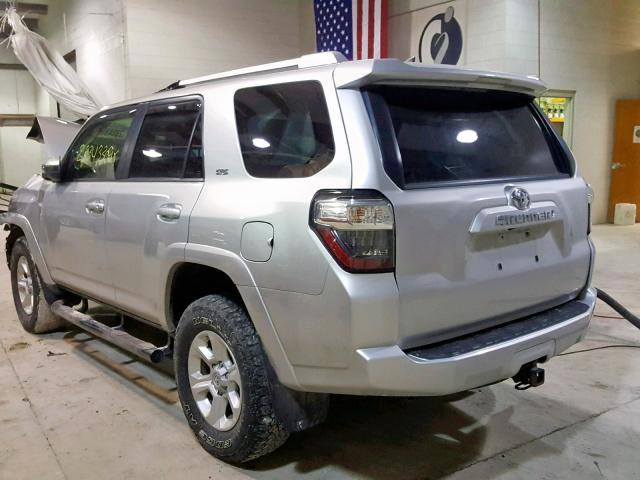 JTEBU5JR7E5200239 - 2014 TOYOTA 4RUNNER SR GRAY photo 3