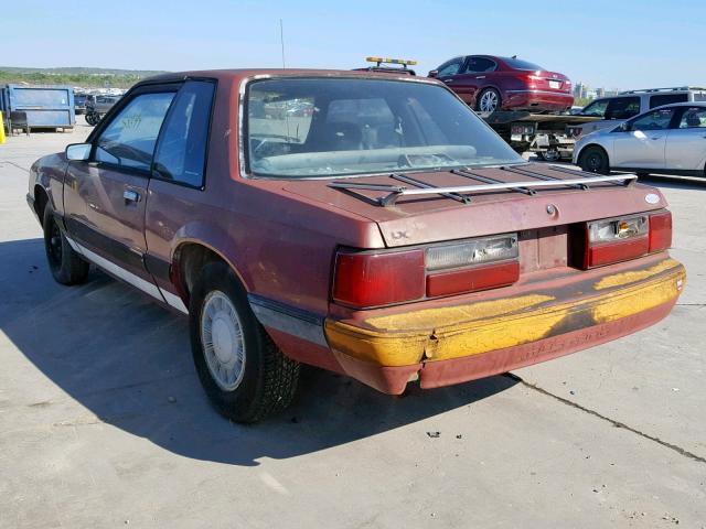 1FABP40A1KF119198 - 1989 FORD MUSTANG LX BURGUNDY photo 3