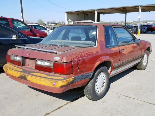 1FABP40A1KF119198 - 1989 FORD MUSTANG LX BURGUNDY photo 4