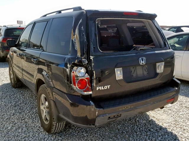 5FNYF28398B018263 - 2008 HONDA PILOT SE BLACK photo 3