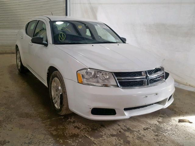 1C3CDZAB9DN693203 - 2013 DODGE AVENGER SE WHITE photo 1