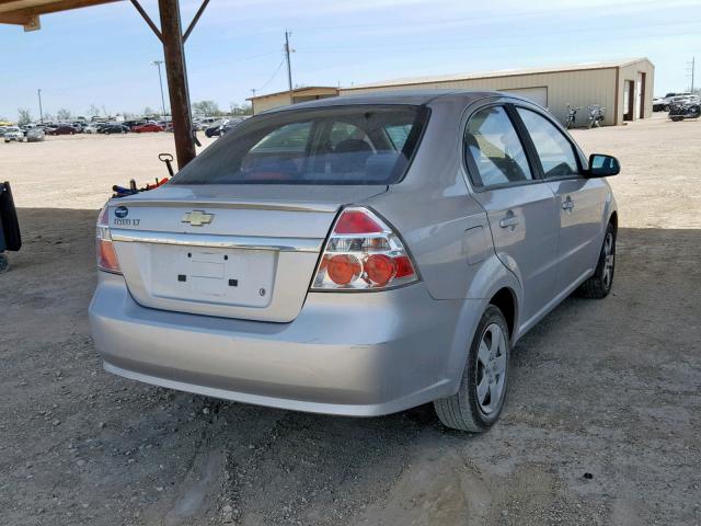 KL1TD5DE0BB151357 - 2011 CHEVROLET AVEO LS SILVER photo 4