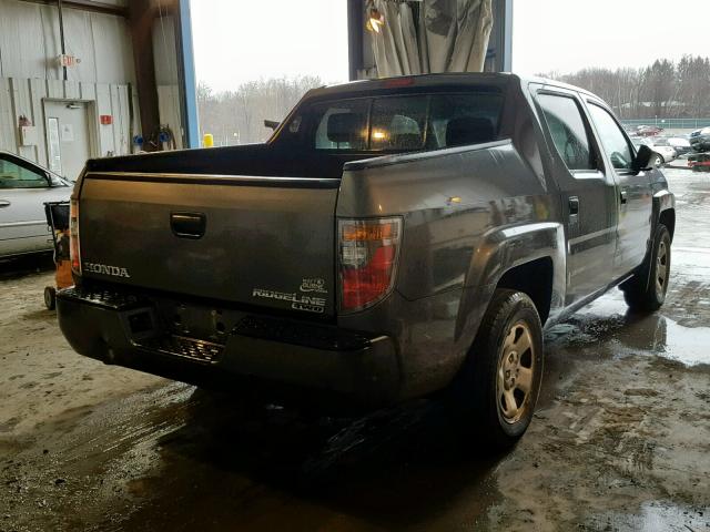 2HJYK16257H525049 - 2007 HONDA RIDGELINE GRAY photo 4