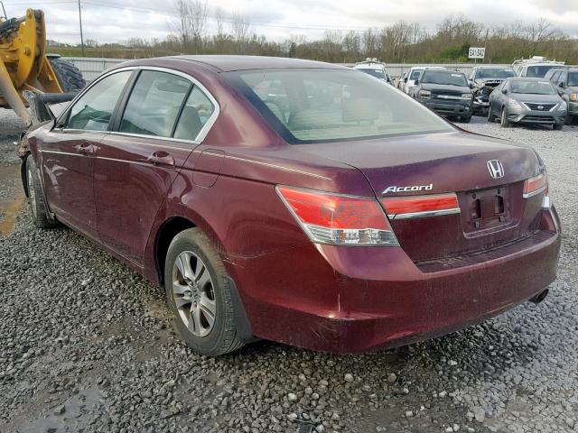 1HGCP2F46CA173830 - 2012 HONDA ACCORD LXP BURGUNDY photo 3