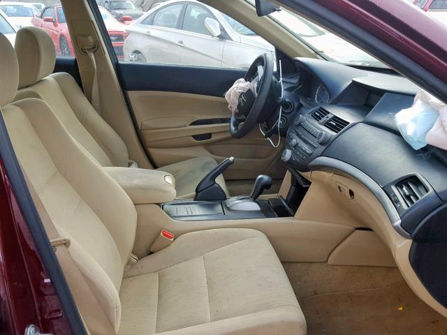 1HGCP2F46CA173830 - 2012 HONDA ACCORD LXP BURGUNDY photo 5