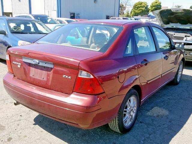 1FAFP34N56W189625 - 2006 FORD FOCUS ZX4 RED photo 4