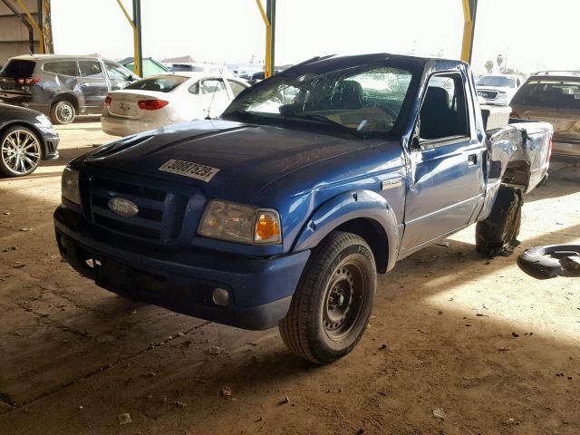 1FTYR10U67PA26363 - 2007 FORD RANGER BLUE photo 2