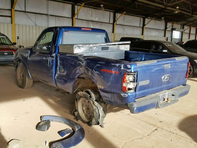 1FTYR10U67PA26363 - 2007 FORD RANGER BLUE photo 3