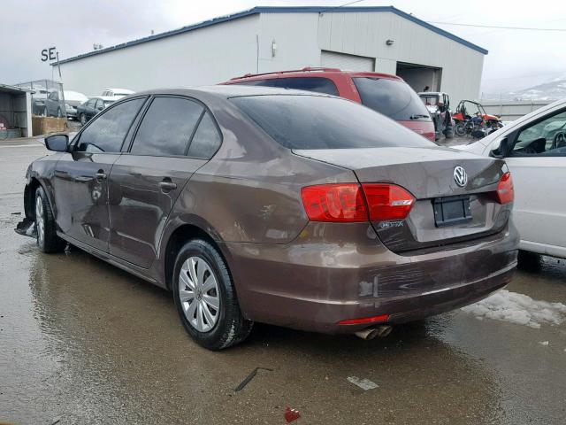 3VW2K7AJ9BM377071 - 2011 VOLKSWAGEN JETTA BASE BROWN photo 3