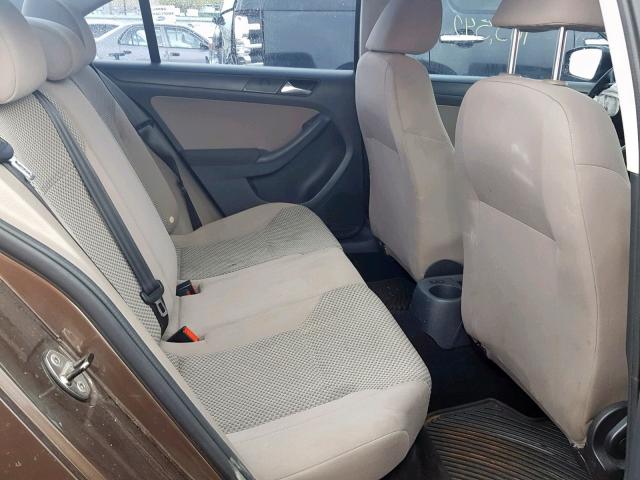 3VW2K7AJ9BM377071 - 2011 VOLKSWAGEN JETTA BASE BROWN photo 6