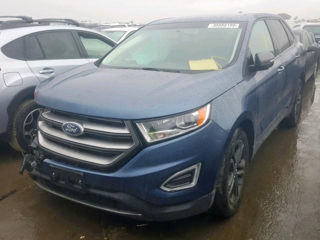 2FMPK4J84JBB53559 - 2018 FORD EDGE SEL BLUE photo 2