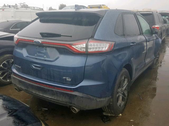 2FMPK4J84JBB53559 - 2018 FORD EDGE SEL BLUE photo 4