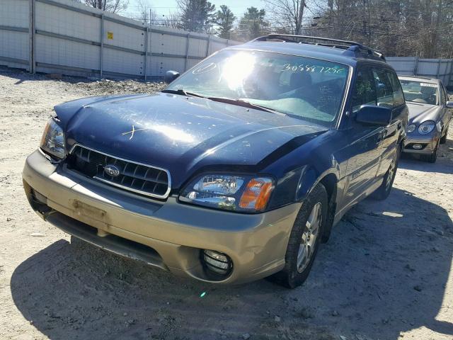 4S3BH675637630932 - 2003 SUBARU LEGACY OUT BLUE photo 2