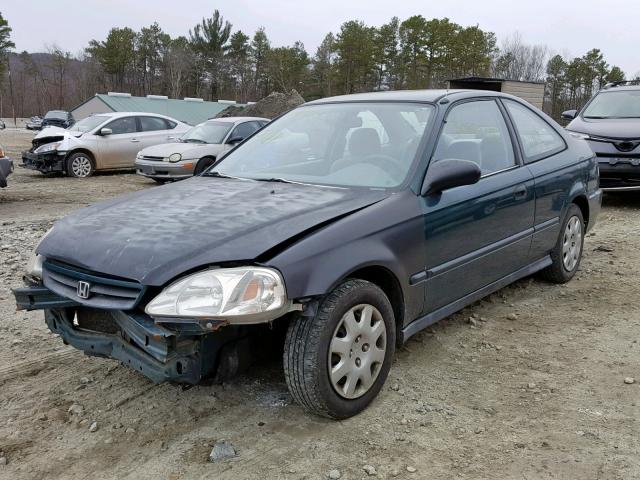 1HGEJ6225XL011106 - 1999 HONDA CIVIC DX GREEN photo 2