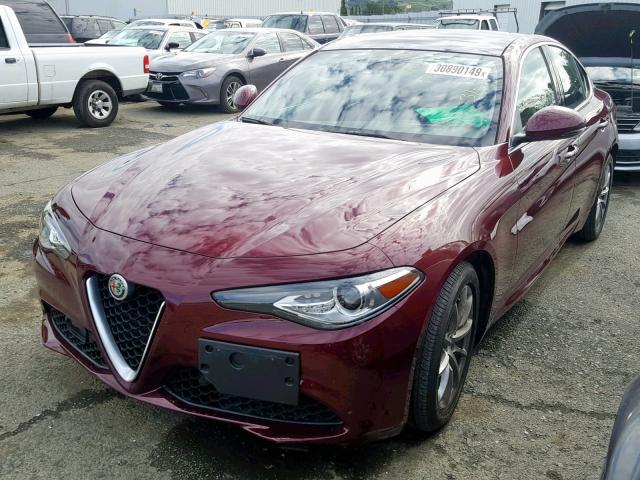 ZARFAEBN8H7558409 - 2017 ALFA ROMEO GIULIA BURGUNDY photo 2