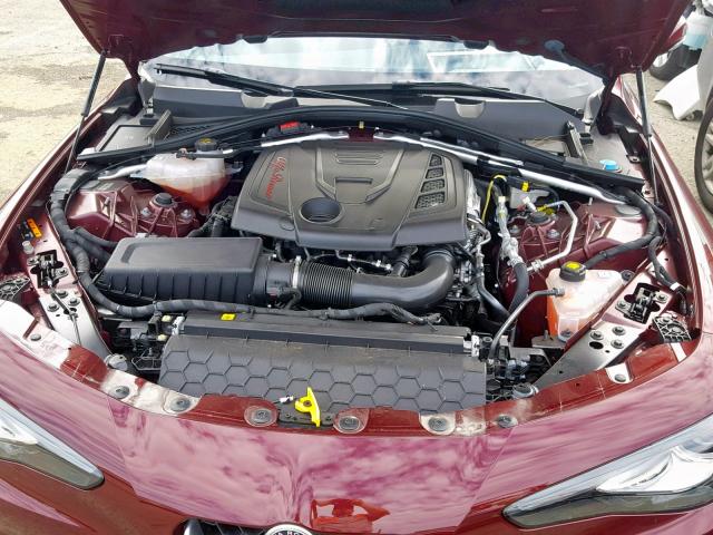 ZARFAEBN8H7558409 - 2017 ALFA ROMEO GIULIA BURGUNDY photo 7