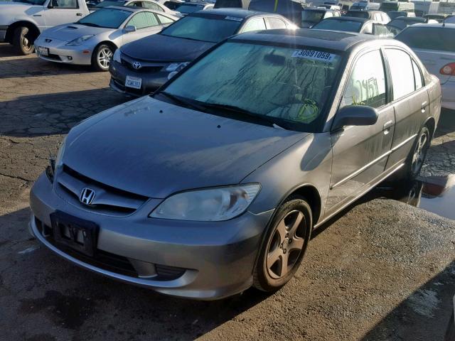 JHMES26755S001042 - 2005 HONDA CIVIC EX SILVER photo 2