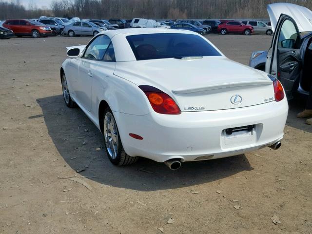 JTHFN48Y550065963 - 2005 LEXUS SC 430 WHITE photo 3