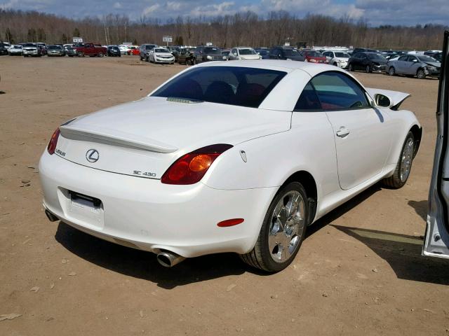 JTHFN48Y550065963 - 2005 LEXUS SC 430 WHITE photo 4