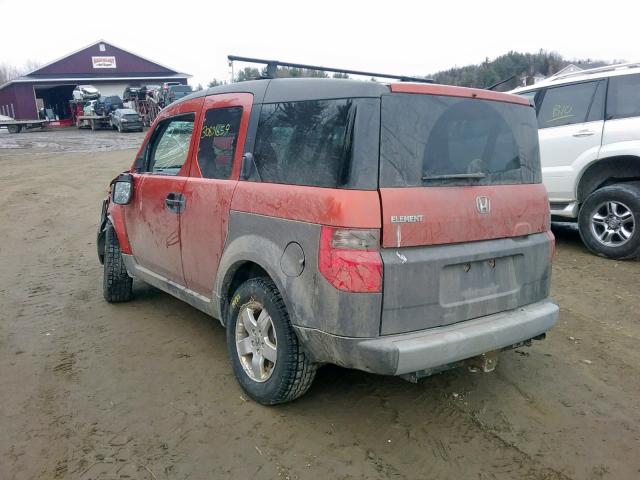 5J6YH27553L024557 - 2003 HONDA ELEMENT EX ORANGE photo 3