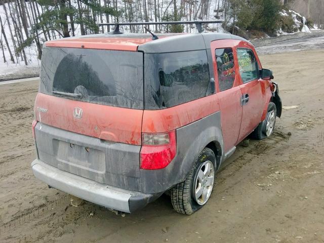 5J6YH27553L024557 - 2003 HONDA ELEMENT EX ORANGE photo 4