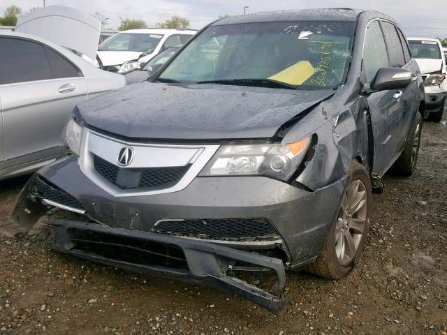 2HNYD2H79AH527532 - 2010 ACURA MDX ADVANC GRAY photo 2