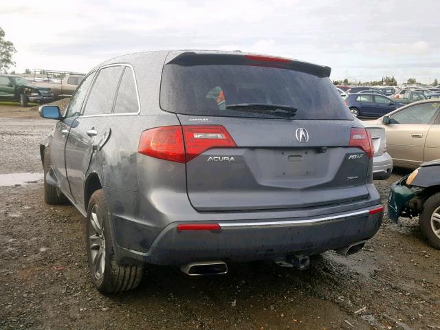 2HNYD2H79AH527532 - 2010 ACURA MDX ADVANC GRAY photo 3