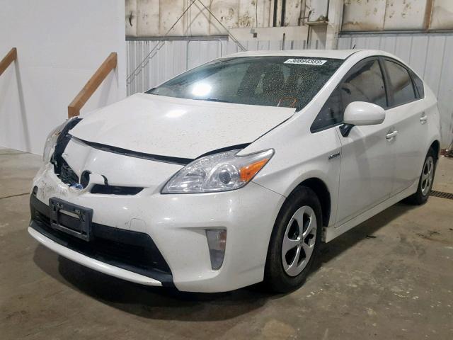 JTDKN3DU2C5424859 - 2012 TOYOTA PRIUS WHITE photo 2