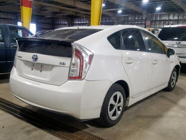 JTDKN3DU2C5424859 - 2012 TOYOTA PRIUS WHITE photo 4