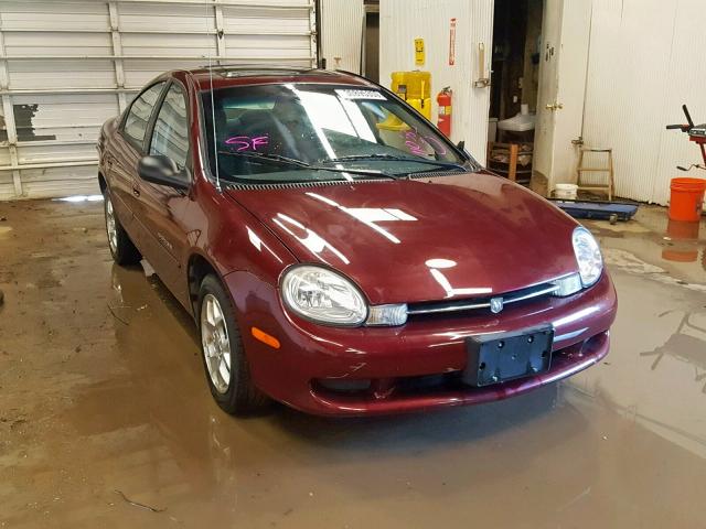 1B3AS46CX1D110685 - 2001 DODGE NEON SE RED photo 1