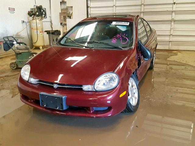 1B3AS46CX1D110685 - 2001 DODGE NEON SE RED photo 2