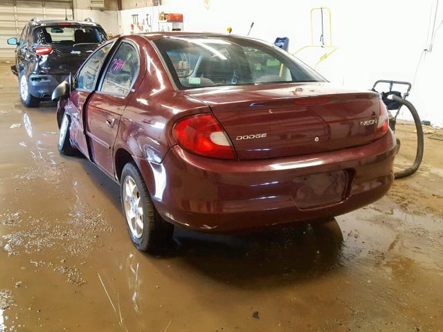 1B3AS46CX1D110685 - 2001 DODGE NEON SE RED photo 3