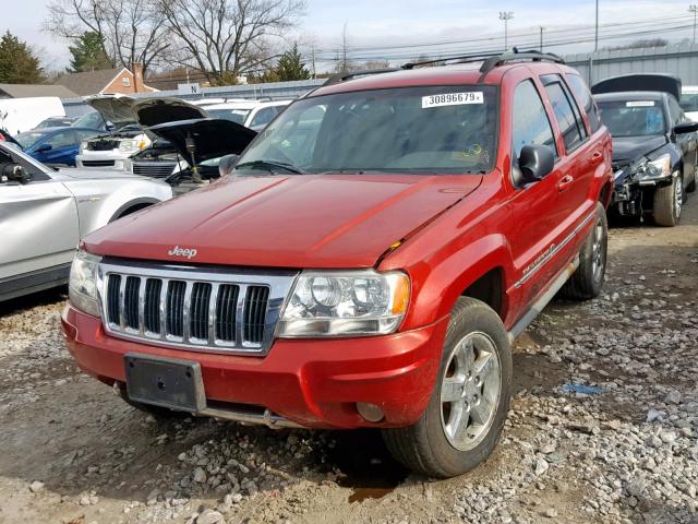 1J8GW68J14C174444 - 2004 JEEP GRAND CHER BURGUNDY photo 2