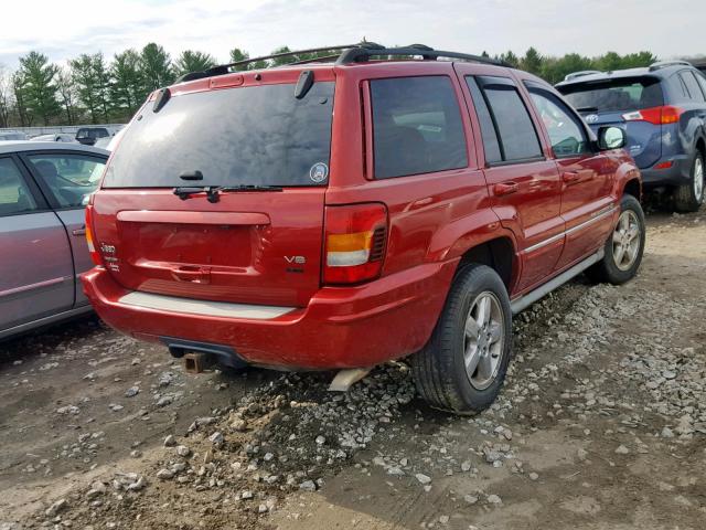 1J8GW68J14C174444 - 2004 JEEP GRAND CHER BURGUNDY photo 4