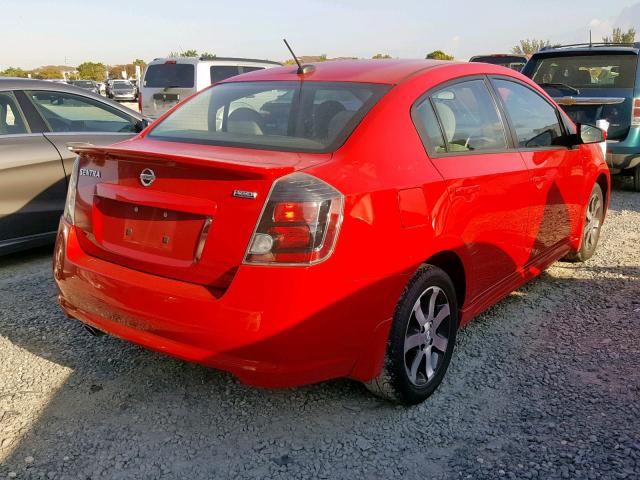 3N1AB6AP4CL706282 - 2012 NISSAN SENTRA 2.0 RED photo 4