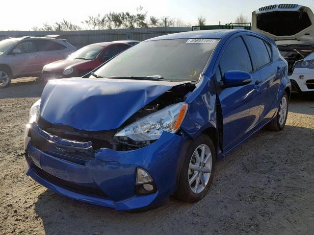 JTDKDTB31C1029091 - 2012 TOYOTA PRIUS C BLUE photo 2