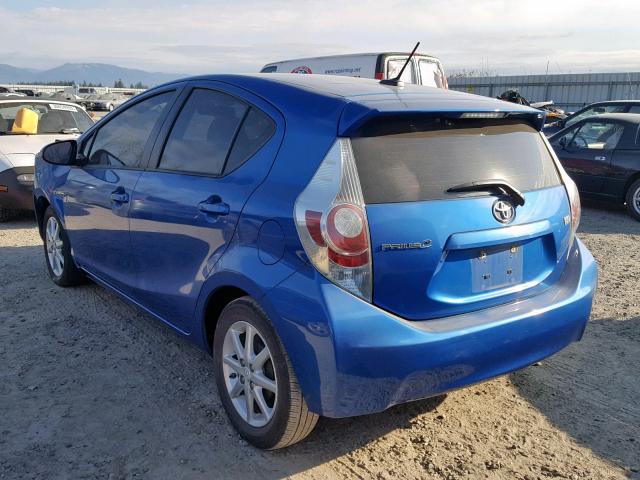 JTDKDTB31C1029091 - 2012 TOYOTA PRIUS C BLUE photo 3