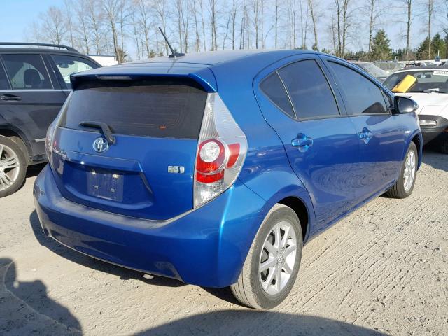 JTDKDTB31C1029091 - 2012 TOYOTA PRIUS C BLUE photo 4