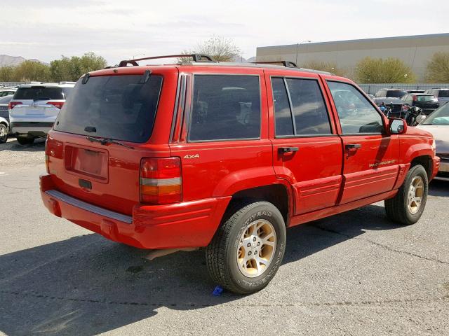 1J4GZ78S4VC737916 - 1997 JEEP GRAND CHER RED photo 4