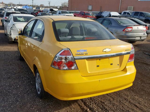 KL1TD56E39B308385 - 2009 CHEVROLET AVEO LS YELLOW photo 3