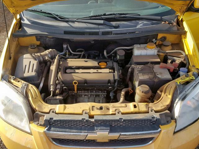 KL1TD56E39B308385 - 2009 CHEVROLET AVEO LS YELLOW photo 7