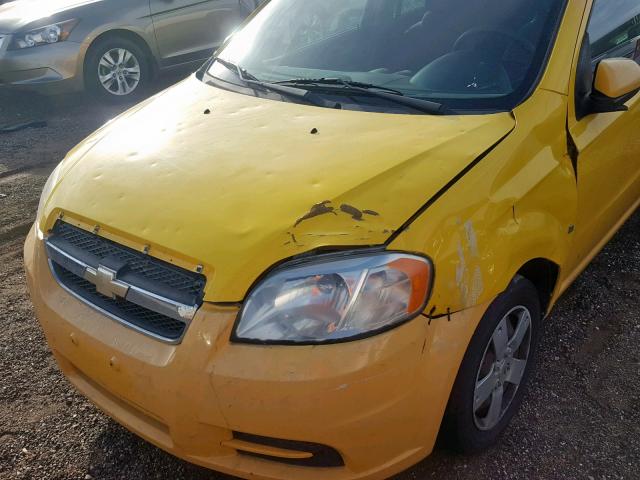 KL1TD56E39B308385 - 2009 CHEVROLET AVEO LS YELLOW photo 9