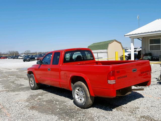 1D7GL12K14S639157 - 2004 DODGE DAKOTA SXT RED photo 3